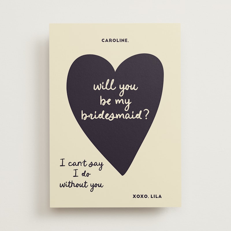 Big Heart Bridesmaid Cards