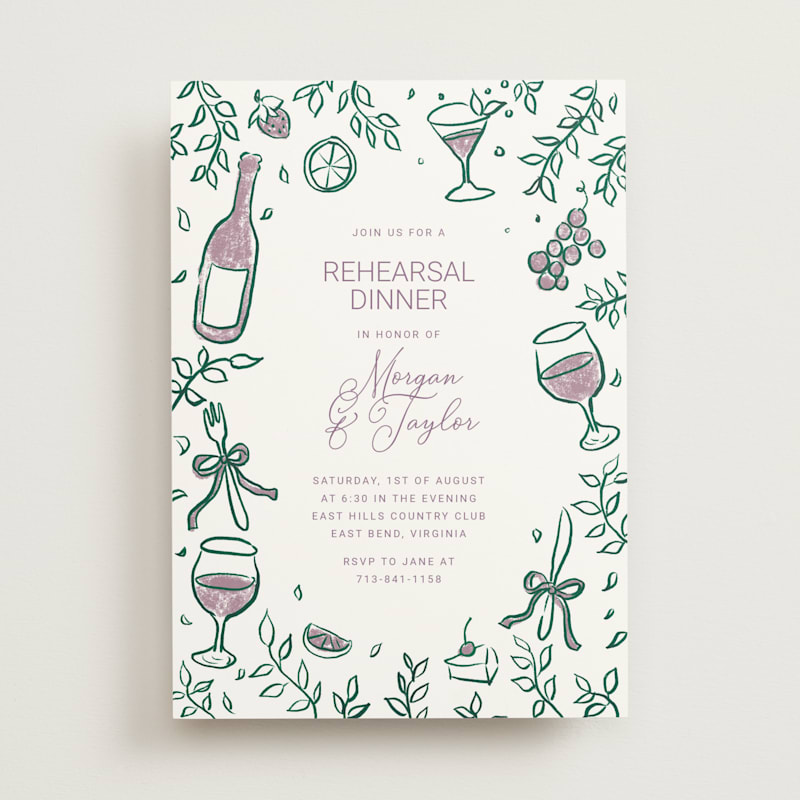 Romantic Night Rehearsal Invitations