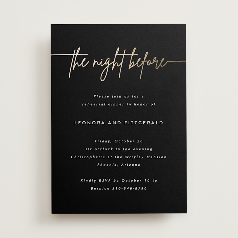 Foil Pressed Rehearsal Dinner Invitations