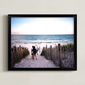 "Beach Path" - Art Print in Sunset Blues by Jill Fisher - Framed