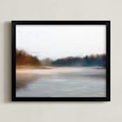"Mystic Morning" - Art Print in Mystic Blue by Amy Hall - Framed