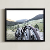 "Montana Memories" - Art Print in Mountain Blue by Karen Kaul - Framed