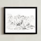"Stampede" - Art Print in original charcoal by Ramnik Velji - Framed