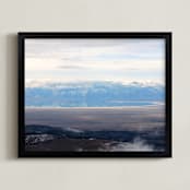 "Peaceful Reflections" - Art Print in mountain blue by Jeff Vilkin - Framed