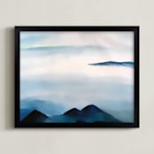 "Pristine Snowscape" - Art Print in Saphire by Roopali - Framed