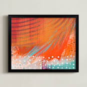 "Road Runner" - Art Print in Tangerine Orange by Stacy Kron - Framed