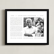 "Minimalist Obituary Print" - Custom Print in White by Jennifer Postorino - Framed