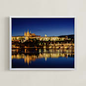 "Blue Prague" - Art Print in Sunset Blue by Mark Kirby - Framed