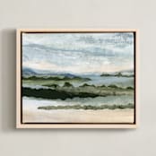 "Among the Hedges II" - Art Print in Sage Green by Lara Eckerman - Framed Canvas
