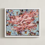 "My Rage is Like a Flower Garden in Aqua" - Art Print in Petal by Marcy Parks - Framed Canvas