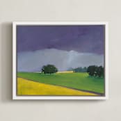 "Distant Light" - Art Print in Storm Purple by Stephanie Goos Johnson - Framed Canvas