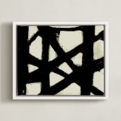 "Missed Connections" - Art Print in Black and White by Ilana Greenberg - Framed Canvas