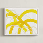 "Mountain Sunshine" - Art Print in Sunshine Yellow by Christina Flowers - Framed Canvas
