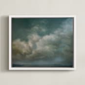 "A Slight Chance" - Art Print in Turquoise by Kelly Money - Framed Canvas