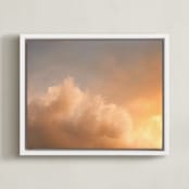 "A Heavenly Glow" - Art Print in Peachy Glow by Charlotte Mello Stevenson - Framed Canvas