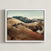 "Montana Lone Tree" - Art Print in Earthy Browns by Stacy Kron - Framed Canvas