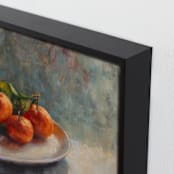 "Oranges on a Plate" - Art Print in Clementine by Wendy Keller - Frame Close-up