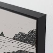 "It's Always Raining Here" - Art Print in Grey by Maja Cunningham - Frame Close-up