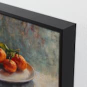 "Oranges on a Plate" - Art Print in Clementine by Wendy Keller - Frame Close-up