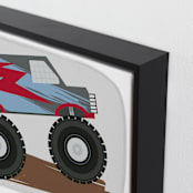 "Monster Truck Jump" - Art Print in Blue monster by Rebecca Marchese - Frame Close-up