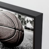 "Street Ball" - Art Print in Leather by Janet Cruz - Frame Close-up