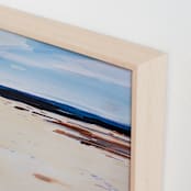 "Blank Slate" - Art Print in Beige and Blue by Arohika Verma - Frame Close-up