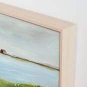 "House on the Lake" - Art Print in Bluebell by Lindsay Megahed - Frame Close-up