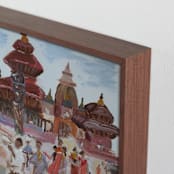 "Nepal Kathmandu" - Art Print in Pastel by Laura Alvarez - Frame Close-up