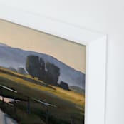 "Peekaboo Stream" - Art Print in Meadow Green by Rachel Nelson - Frame Close-up