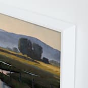 "Peekaboo Stream" - Art Print in Meadow Green by Rachel Nelson - Frame Close-up