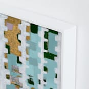 "Assemblage I" - Art Print in Assembled Egg Blue by Bethania Lima - Frame Close-up