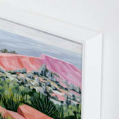 "Coastal Cliffs" - Art Print in Coral by Paper Sun Studio - Frame Close-up
