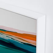 "Colorful Abstract Seascape" - Art Print in bright orange by Caryn Owen - Frame Close-up