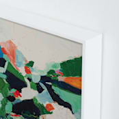 "Colorful Abstract Landscape" - Art Print in bright emerald green by Caryn Owen - Frame Close-up