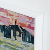 "View of Our Mountain" - Art Print in Sunset Pink by Kristin John - Frame Close-up