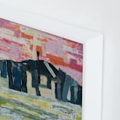 "View of Our Mountain" - Art Print in Sunset Pink by Kristin John - Frame Close-up