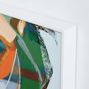 "Splash in the Woods" - Art Print in Flame Orange by Khara Ledonne - Frame Close-up