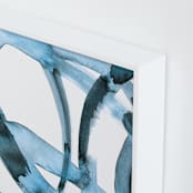 "Stay Connected I" - Art Print in Indigo Blue by Mary Gaspar - Frame Close-up