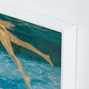 "Submerge II" - Art Print in Underwater Deep Blue by Debra Butler - Frame Close-up