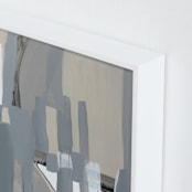 "Patchwork abstract" - Art Print in Neutral Linen by Betsyness Studio - Frame Close-up