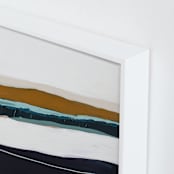 "Moonlight Seascape" - Art Print in Dark Navy Blue by Caryn Owen - Frame Close-up