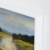 "Glass River" - Art Print in Glass Blue by Stephanie Goos Johnson - Frame Close-up
