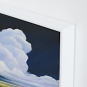 "Porcelain Sky" - Art Print in classic blue by Mya Bessette - Frame Close-up