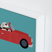"Hollywood Travel Dogs" - Art Print in Sea by Jenna Holcomb - Frame Close-up