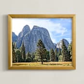 "Yosemite Valley" - Art Print in grey blue granite by Sea and Sky - Framed