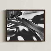 "GLOWING BOTANICAL II" - Art Print in BLACK AND WHITE by Amy Chapman Braun - Framed