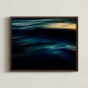 "The Uniqueness of Waves IV" - Art Print in Dark Sea Blue by Tal Paz-Fridman - Framed