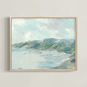 "Coastal Dream" - Art Print in Seaside Blue by Abbey Holden - Framed
