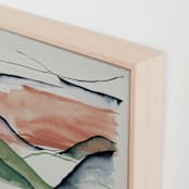 "Abstract Sunrise in the Hills" - Art Print in Blush by Janelle Cunningham - Frame Close-up