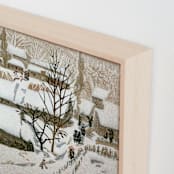 "Morning Snow" - Art Print in Brown Yellow by Zhihua Tu - Frame Close-up